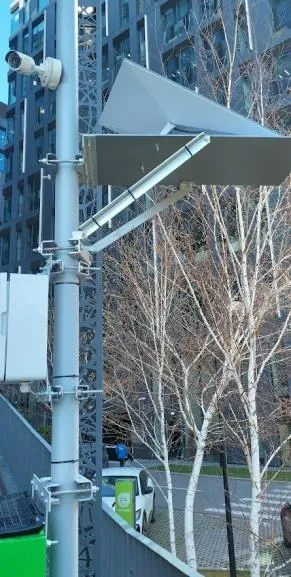 Satellite link at an isolated site