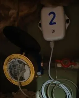 Reader on an existing water meter